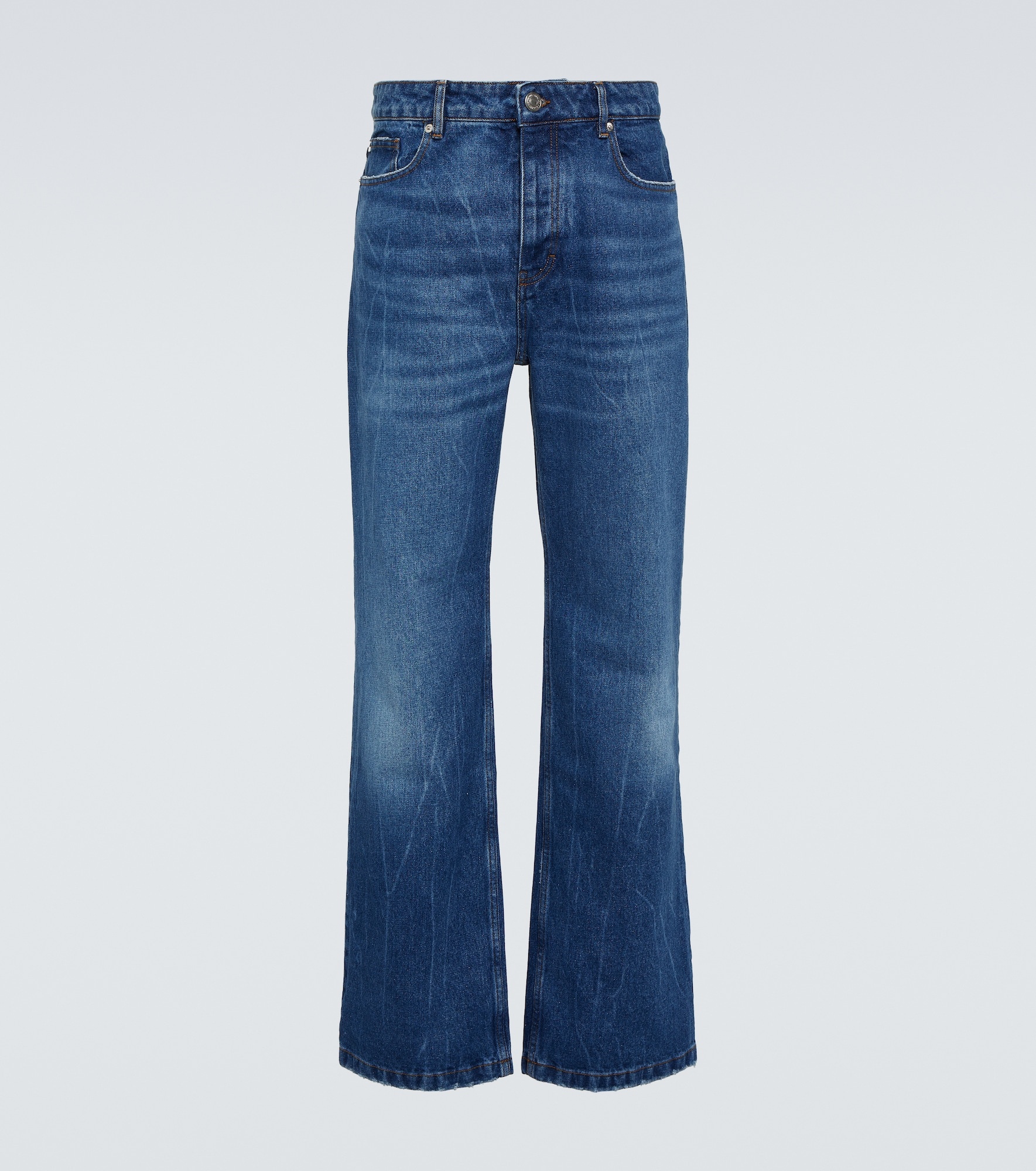 Bleached mid-rise straight jeans - 1