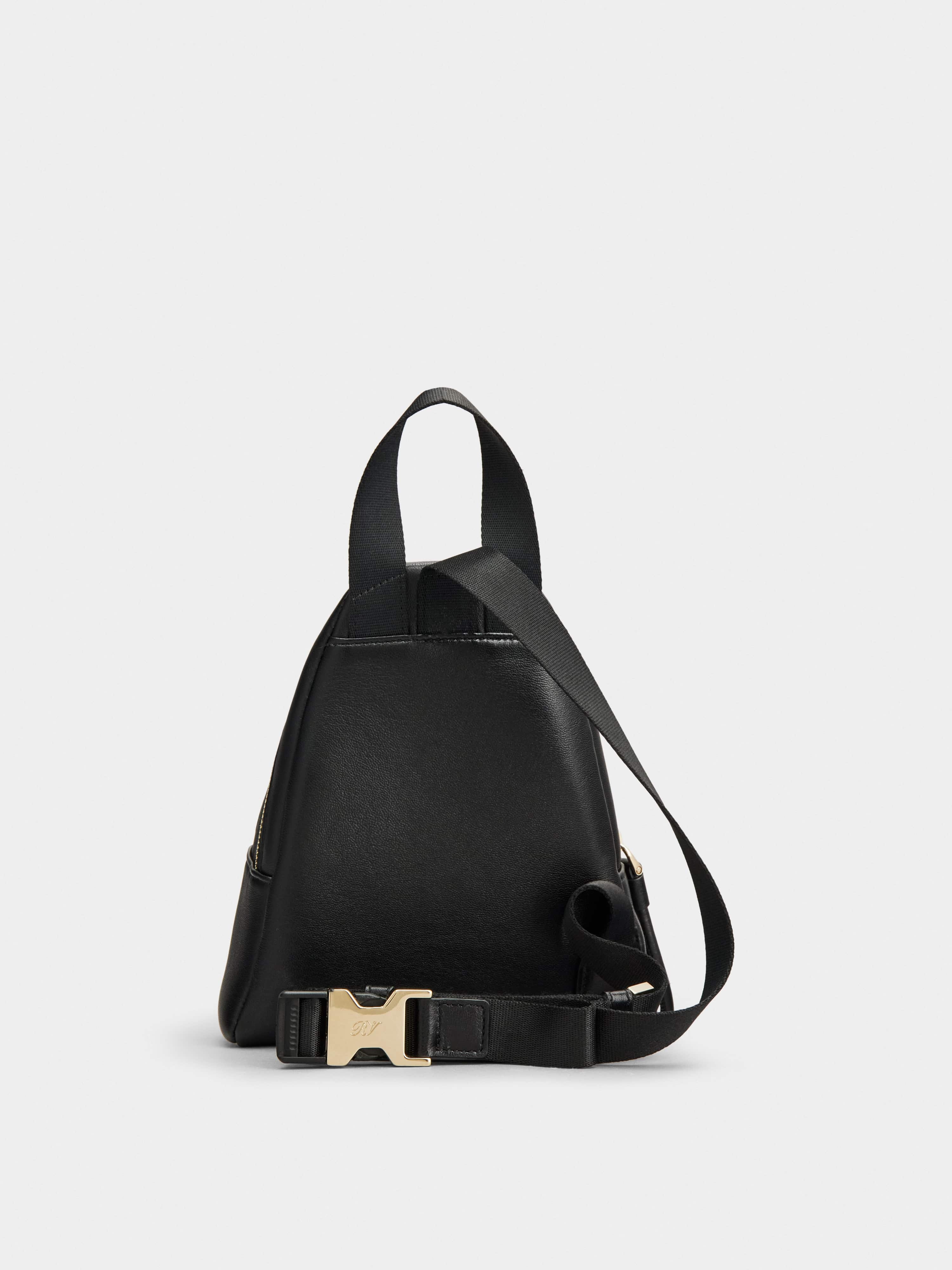 Walky Viv' Strass Buckle Mini Backpack in Soft Leather - 5