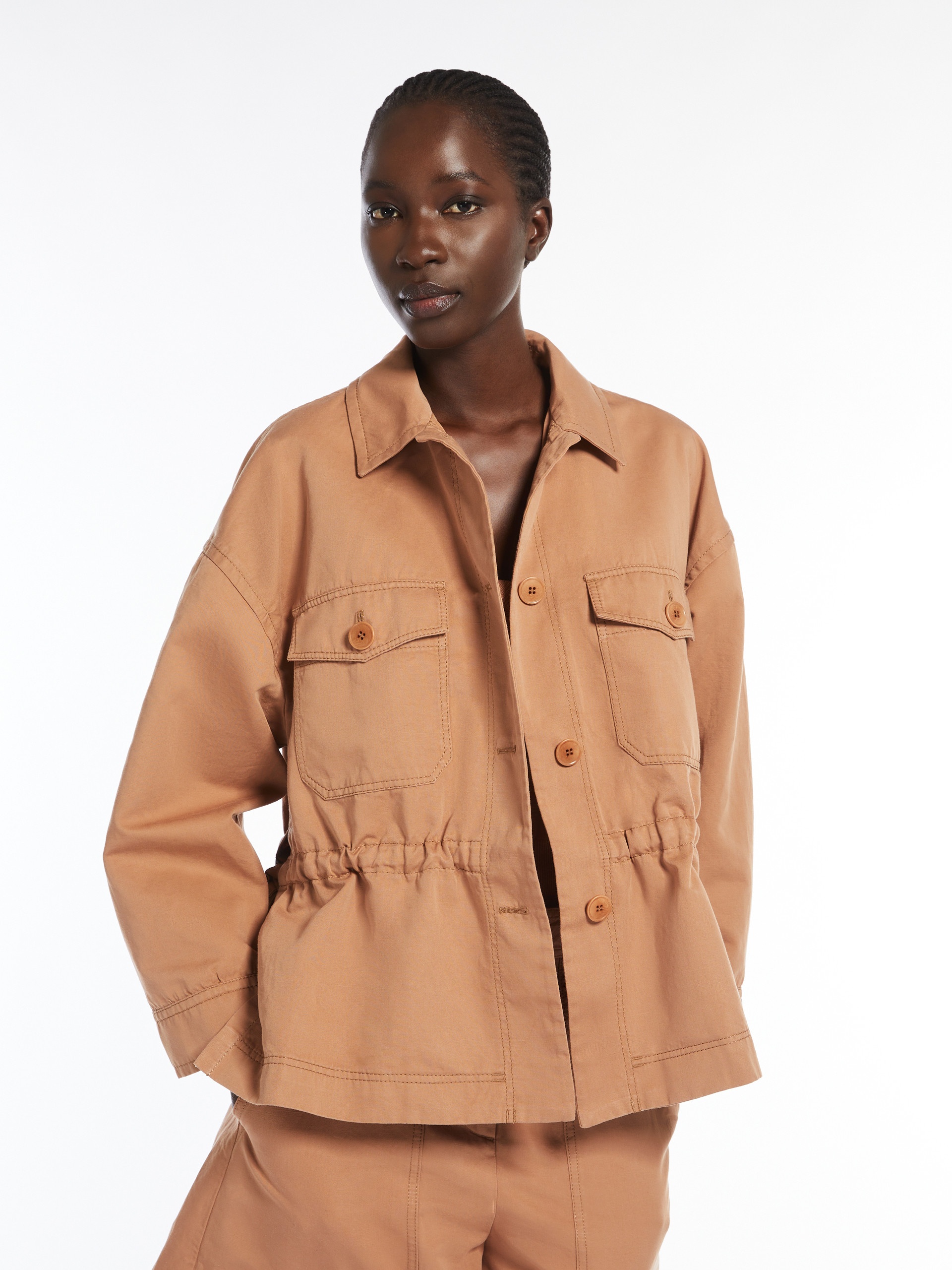 EGER Cotton and linen jacket with drawstring - 5