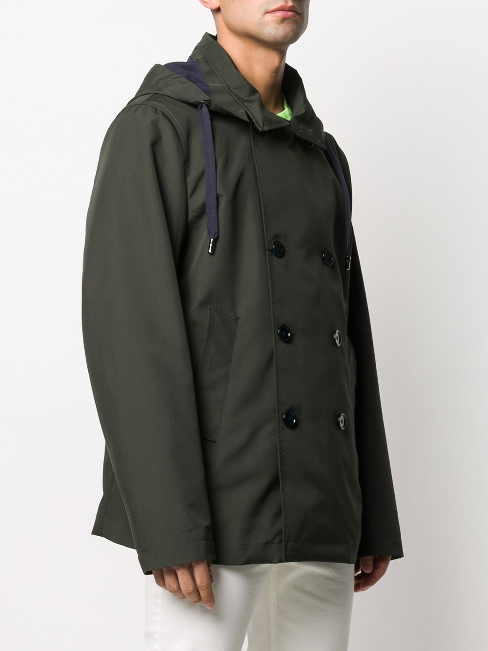 double-breasted hooded jacket - 3