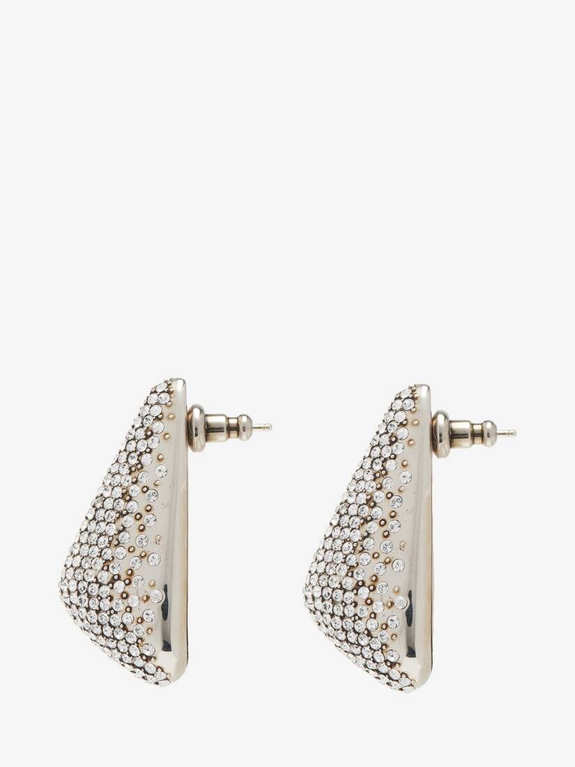 Women's Jewelled Thorn Claw Earrings in Antique Silver - 2