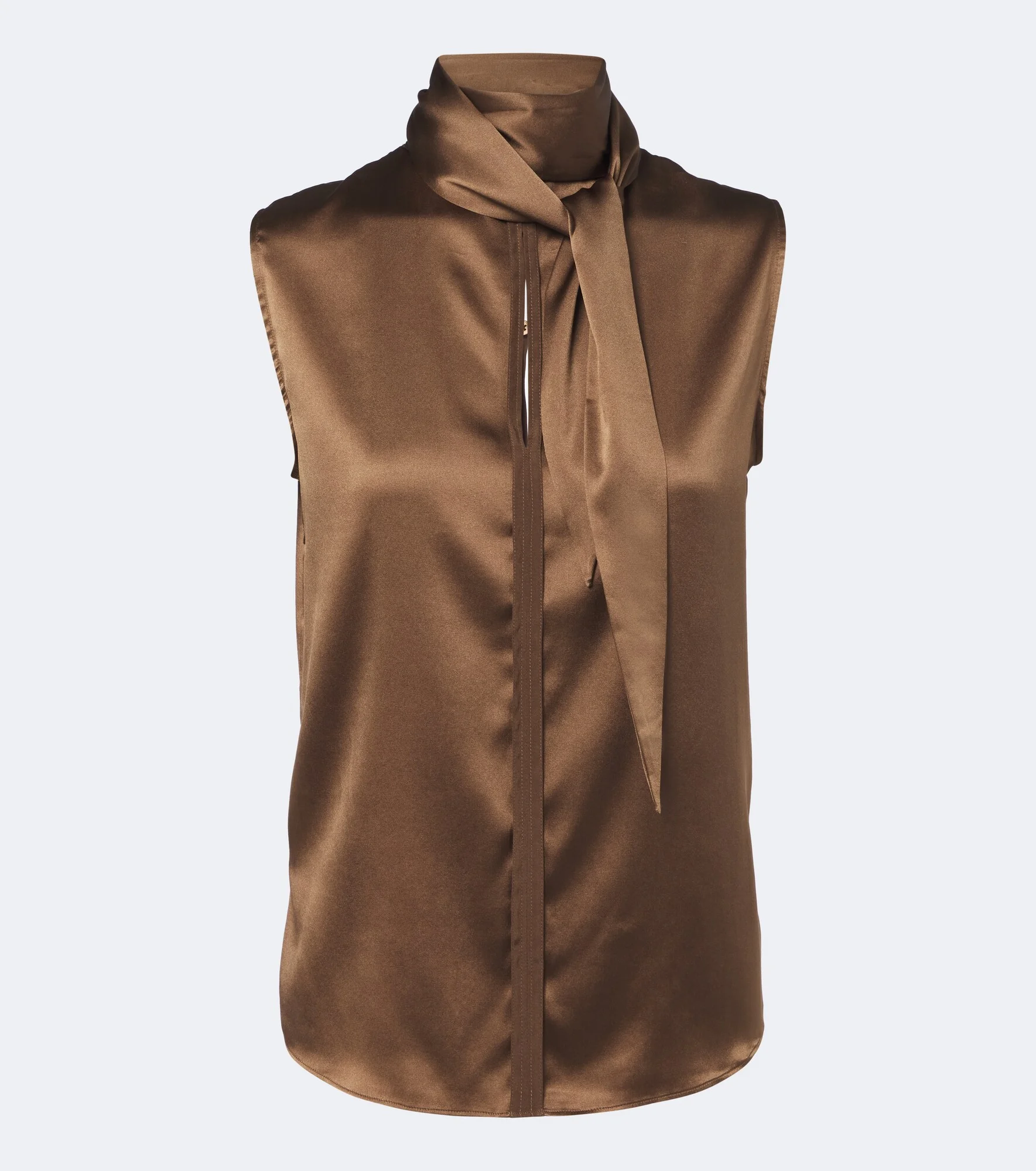 Sense of Shine tie-neck silk-blend satin top - 1