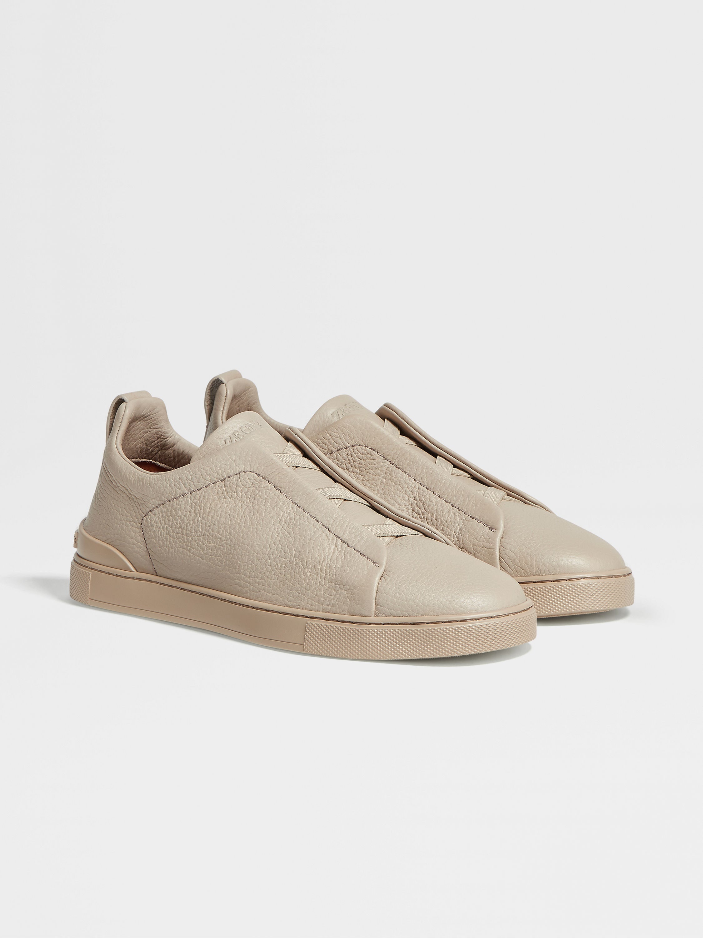 BEIGE DEERSKIN TRIPLE STITCH™ SNEAKERS - 1