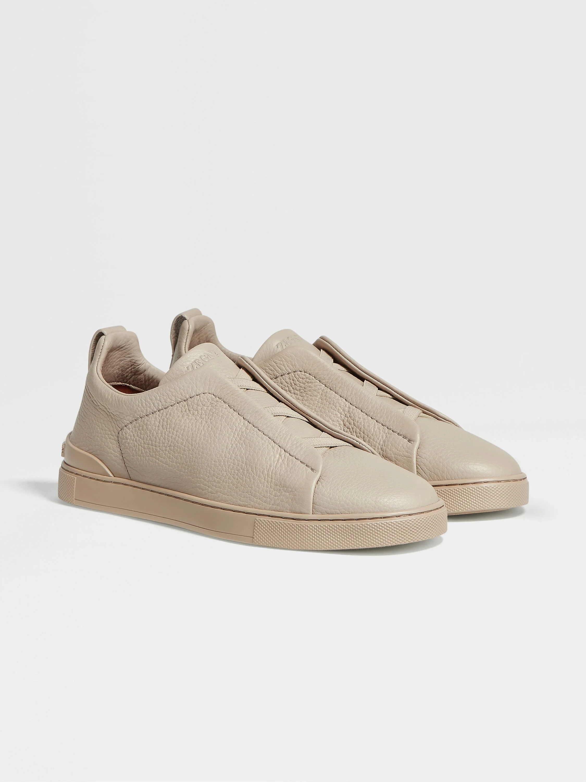 BEIGE DEERSKIN TRIPLE STITCH™ SNEAKERS - 1