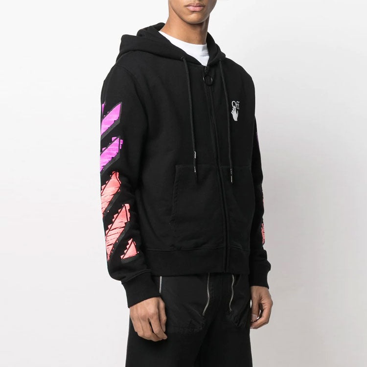 Off-White SS21 Gradient Zipper Classic Jacket Ordinary Version Black OMBE001R21FLE0021032 - 6