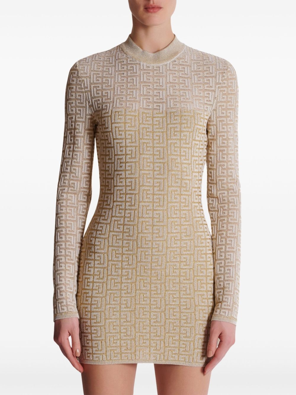 PB Labyrinth-jacquard knit dress - 5