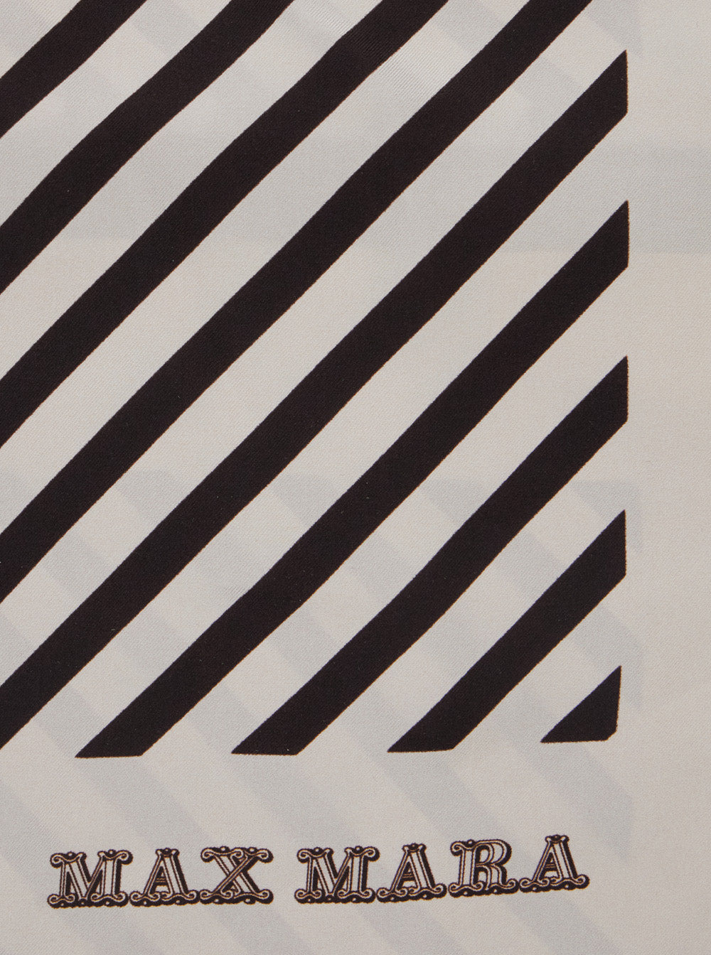 Max Mara Women 'Carre' Black And White Foulard With Logo Lettering And All-Over Geometric Print In S - 3