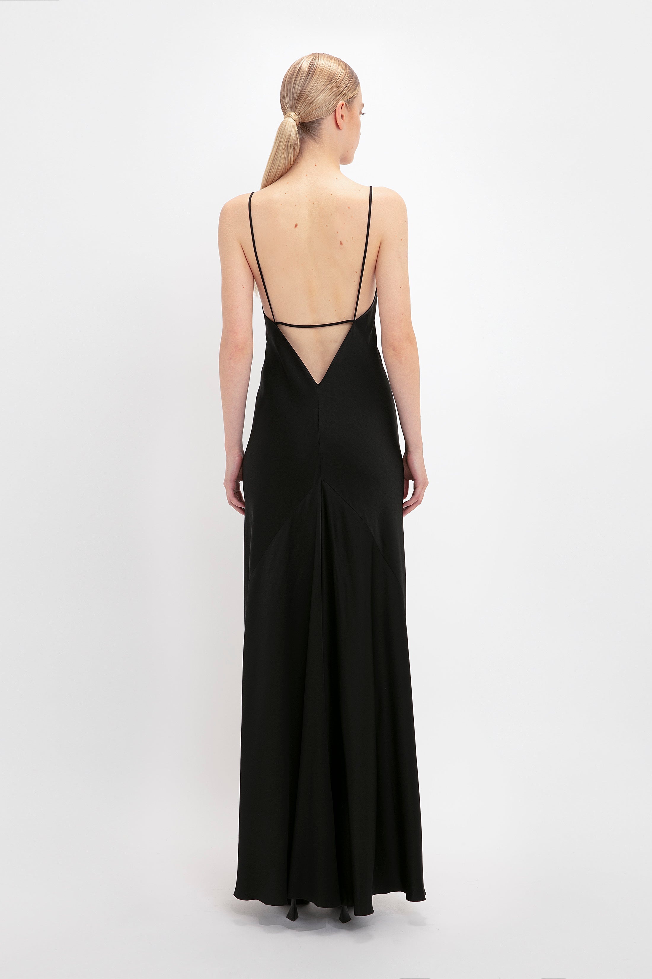 Floor-Length Cami Dress In Black - 4