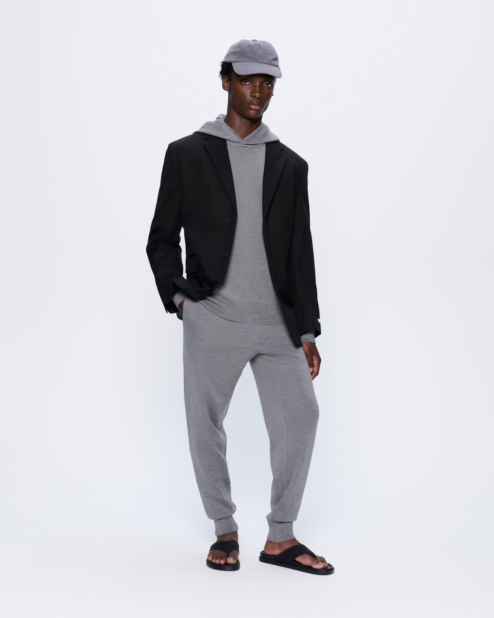 Mens DNA Regenerative Merino Wool Hoodie - Grey Marl - 2