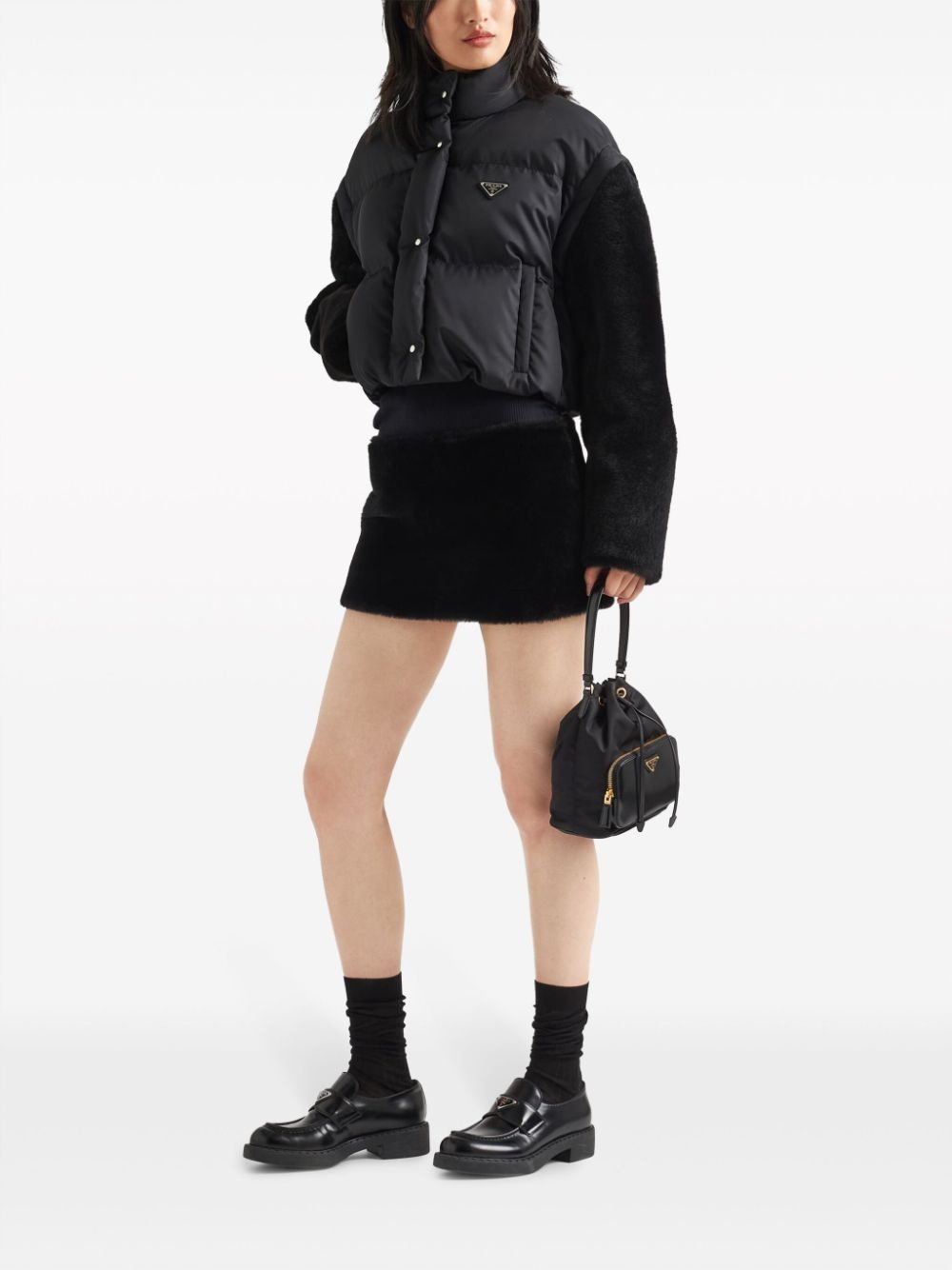 textured shearling mini skirt - 2