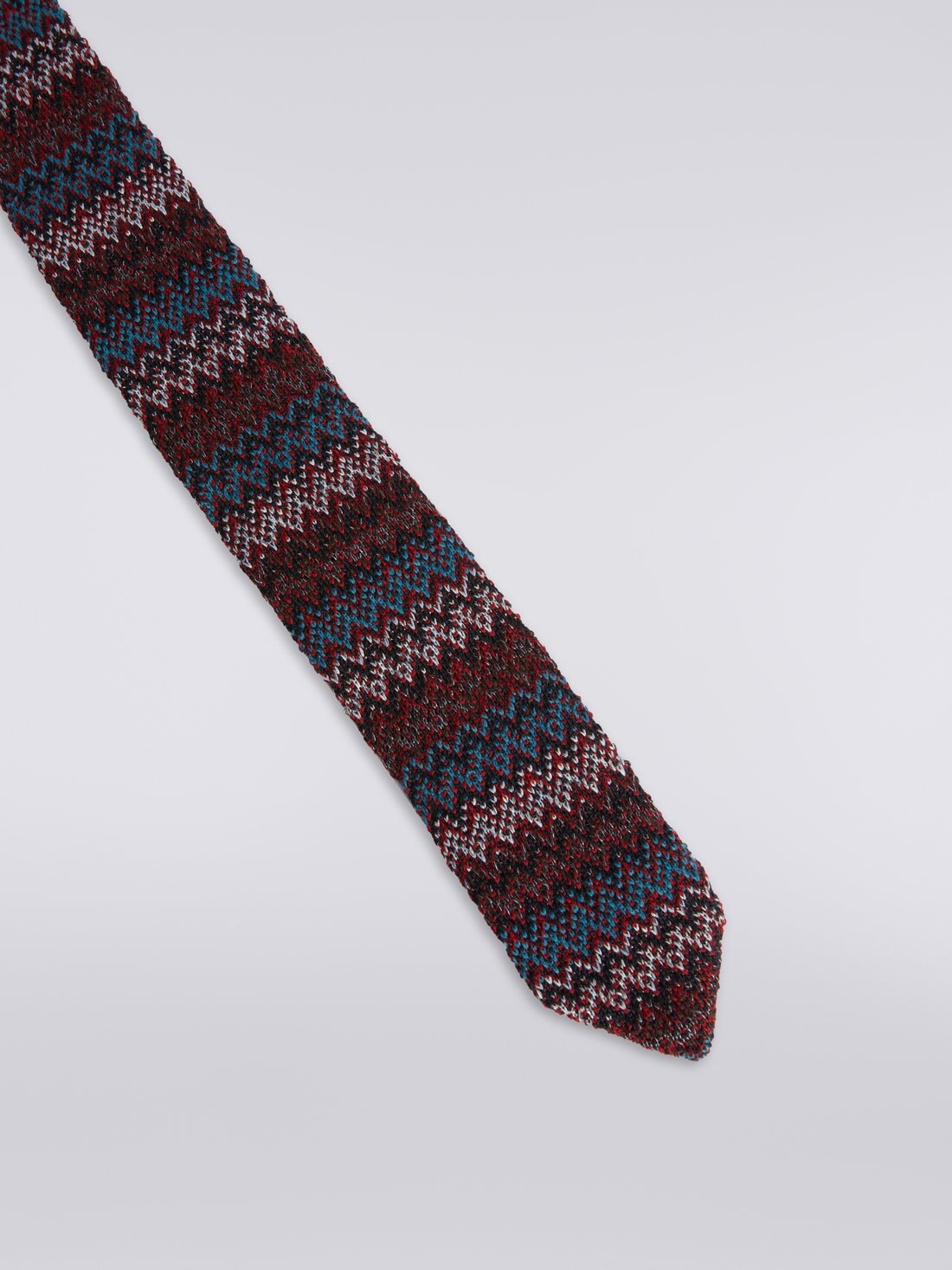 Wool and silk chevron tie - 2