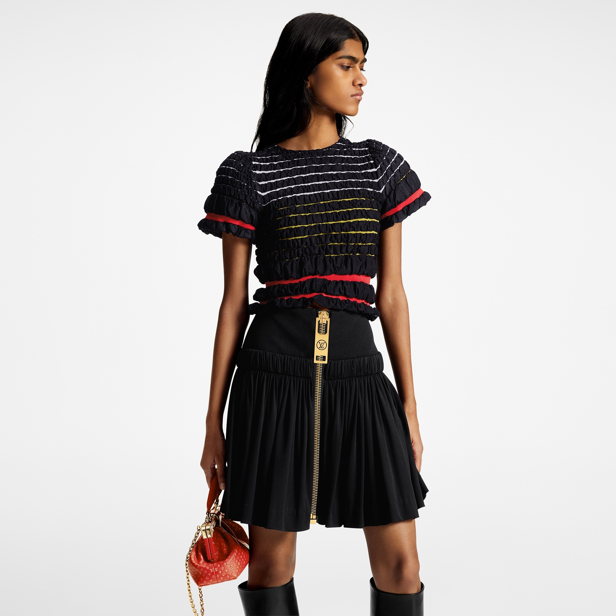 XXL Zipper Gathered Skirt - 5