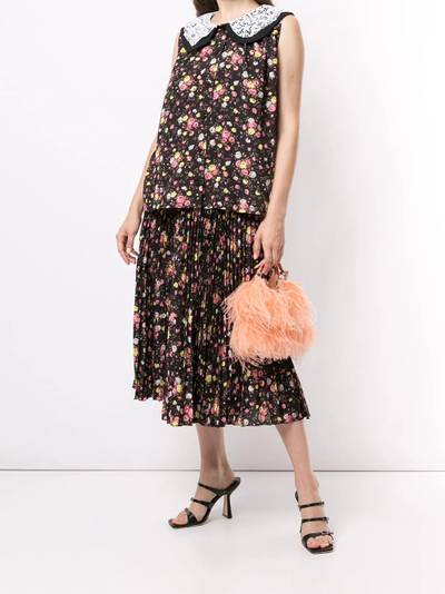 MSGM sleeveless floral lace-collar blouse outlook