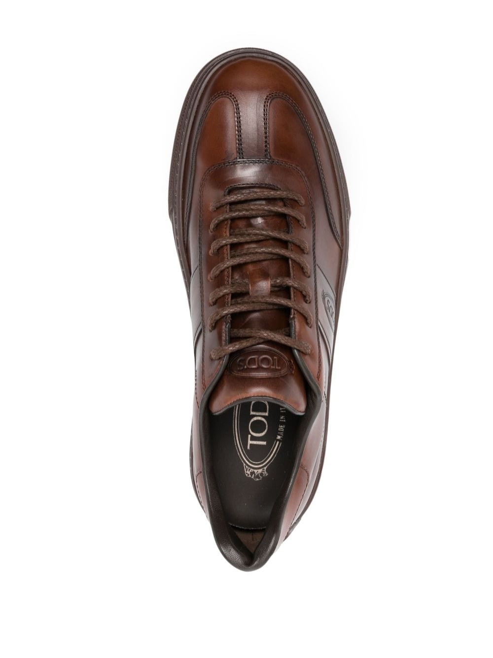 logo-debossed leather sneakers - 4