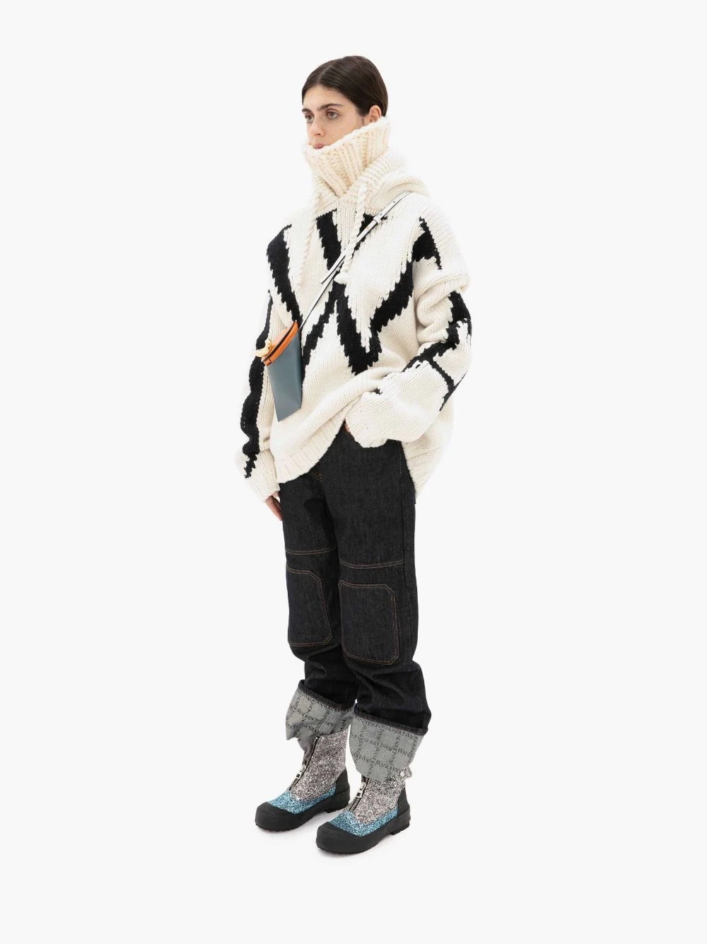 LOGO GRID TURN UP WORKWEAR JEANS - 3