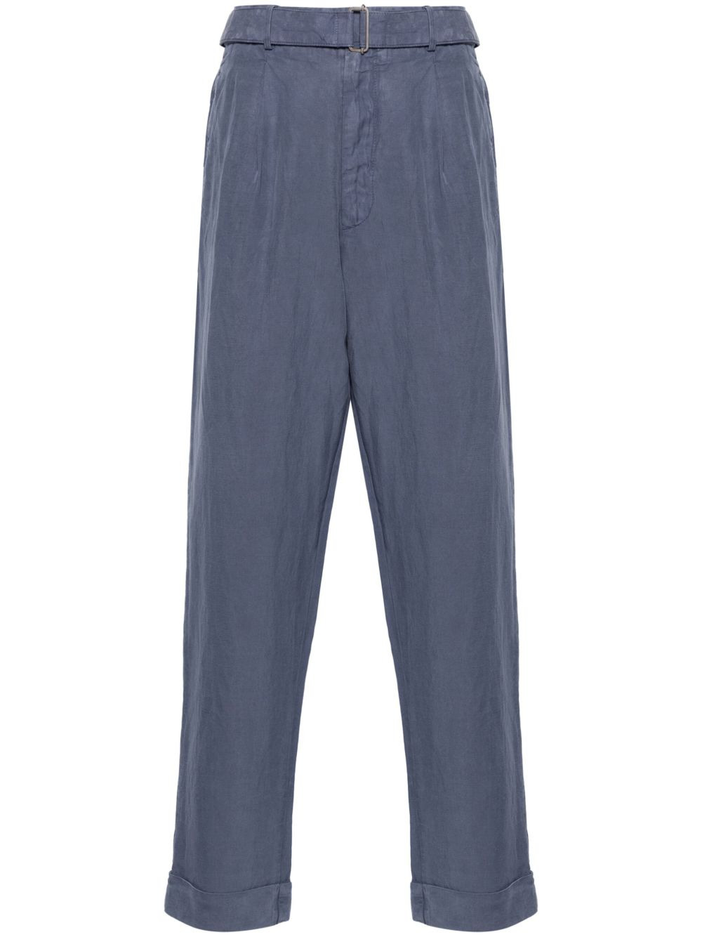 pleat-detail tapered trousers - 1