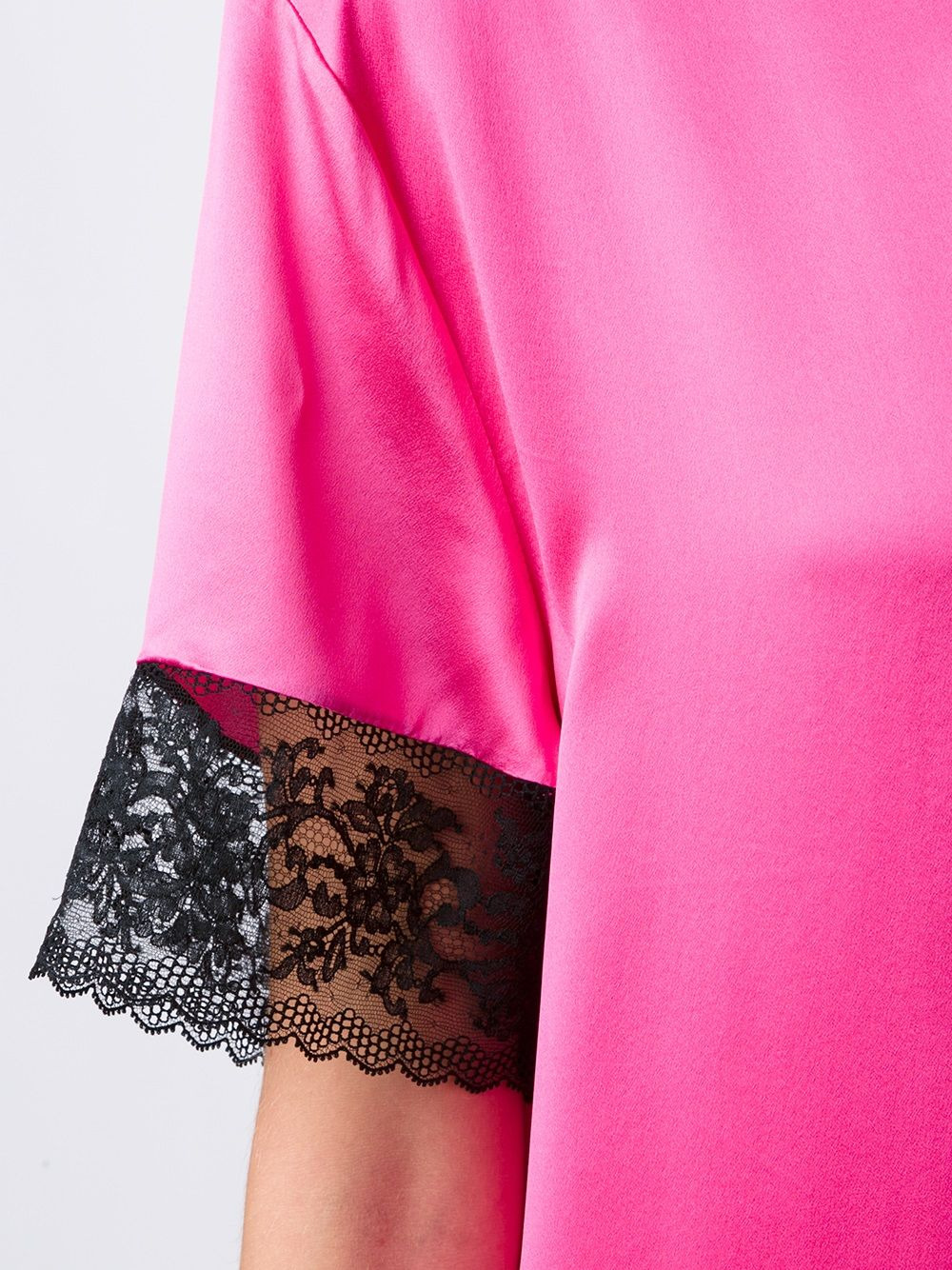 lace panel T-shirt dress - 5