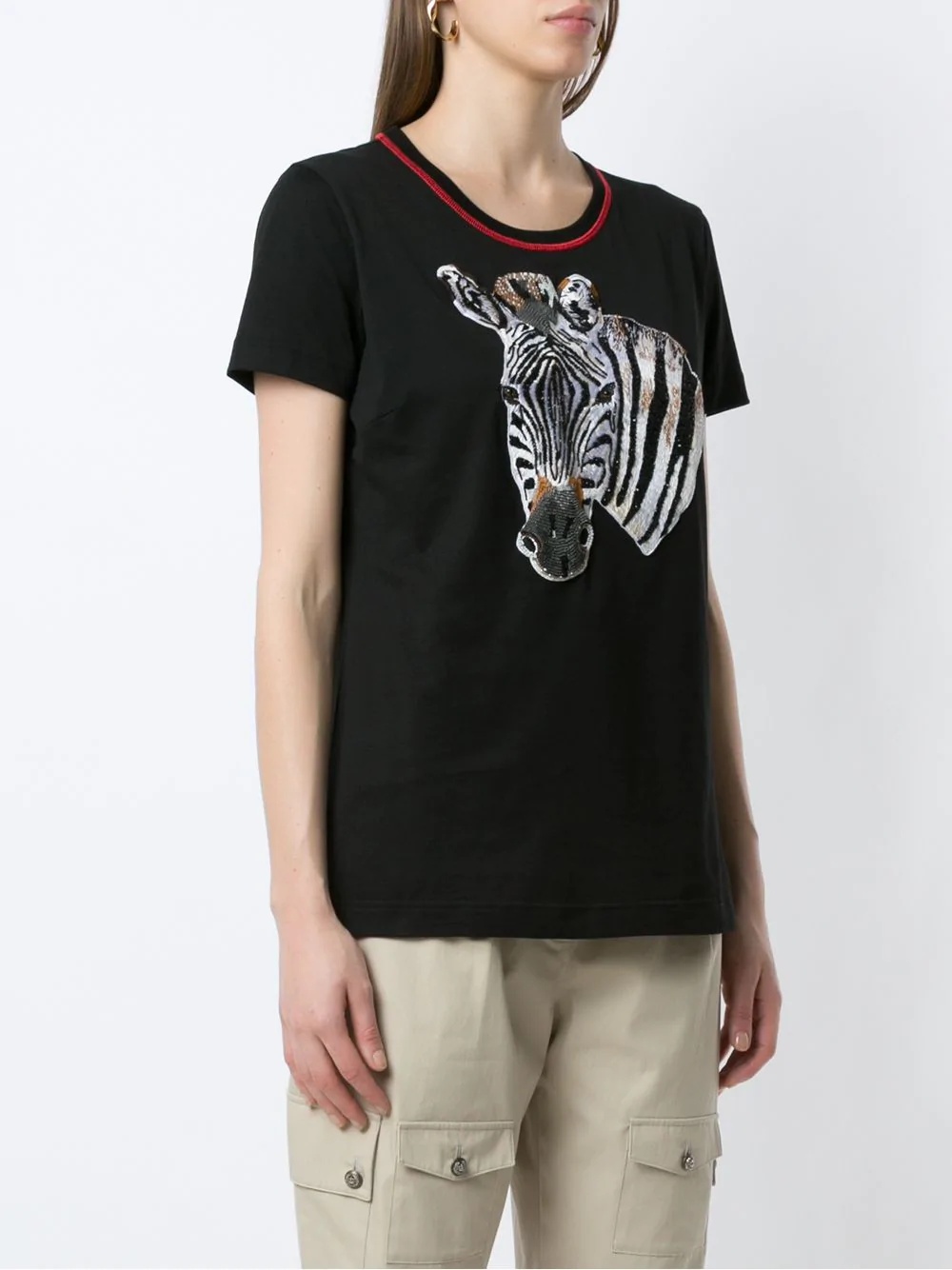 zebra print T-shirt - 3