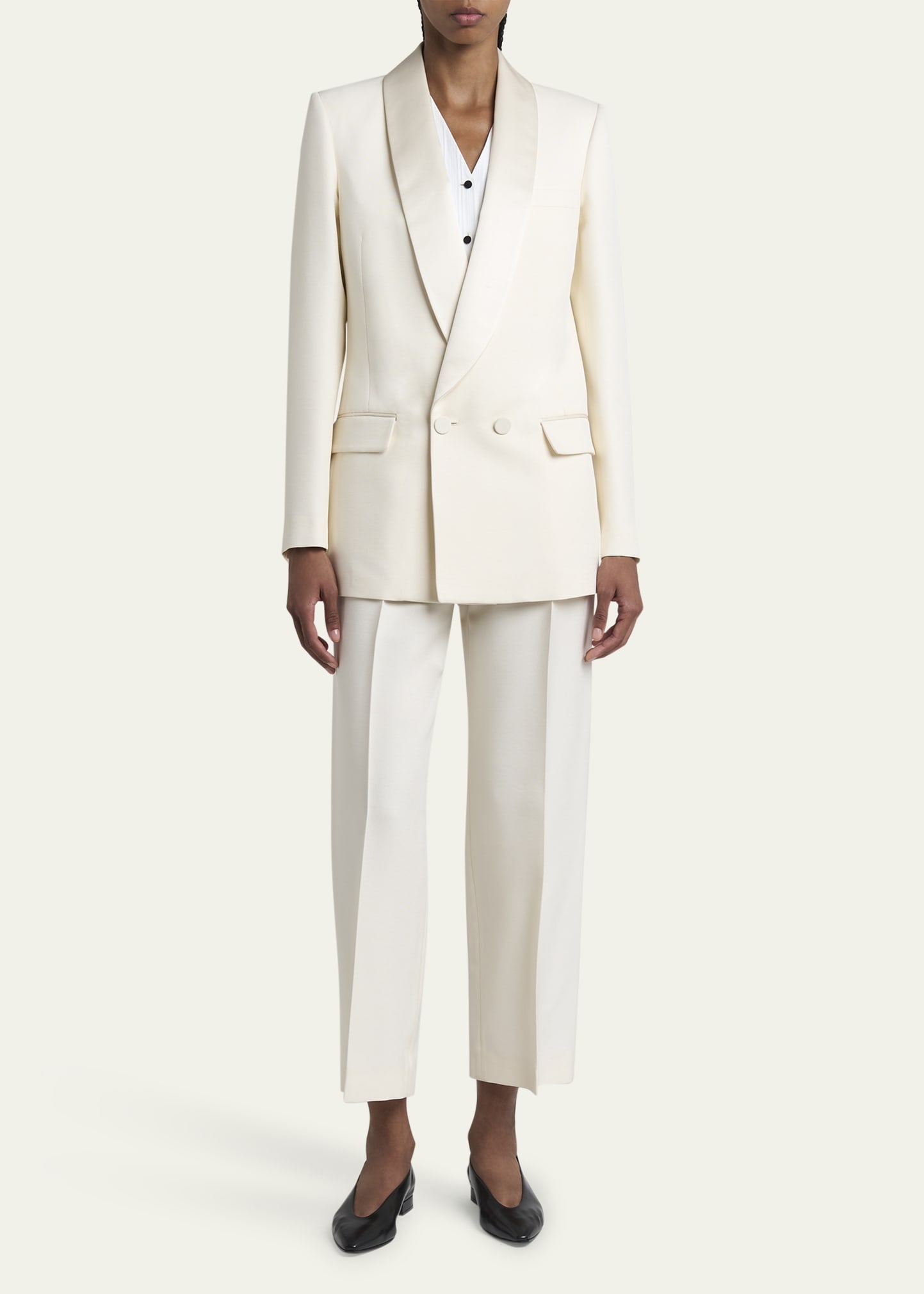 Bart Pleated Taper Leg Wool Trousers - 2