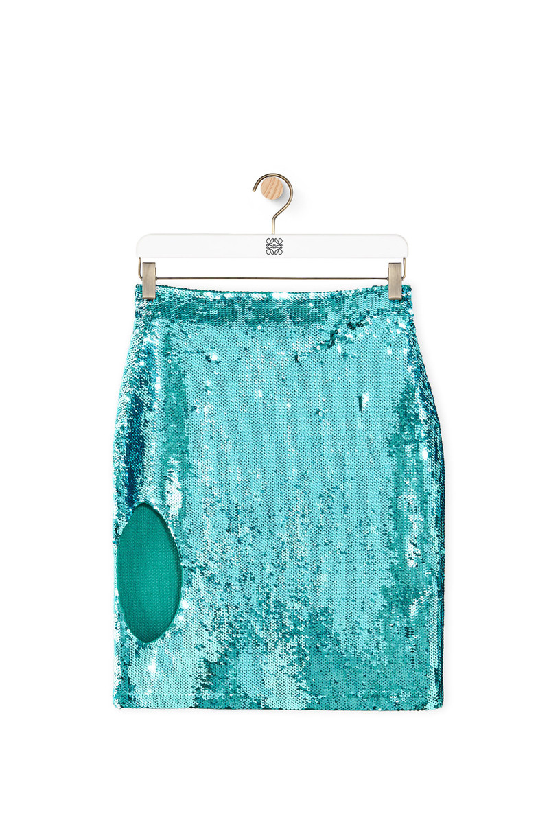 Sequin cut-out skirt in viscose - 1