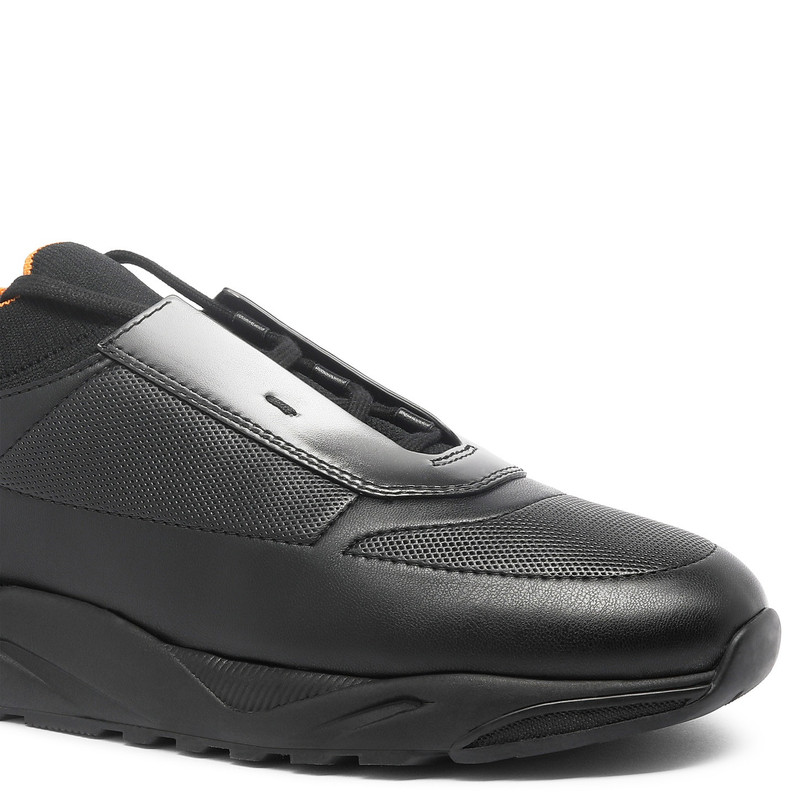Men's black leather sneaker 5