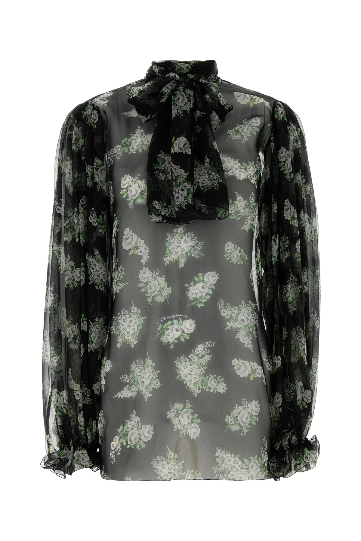 Printed silk blouse - 1