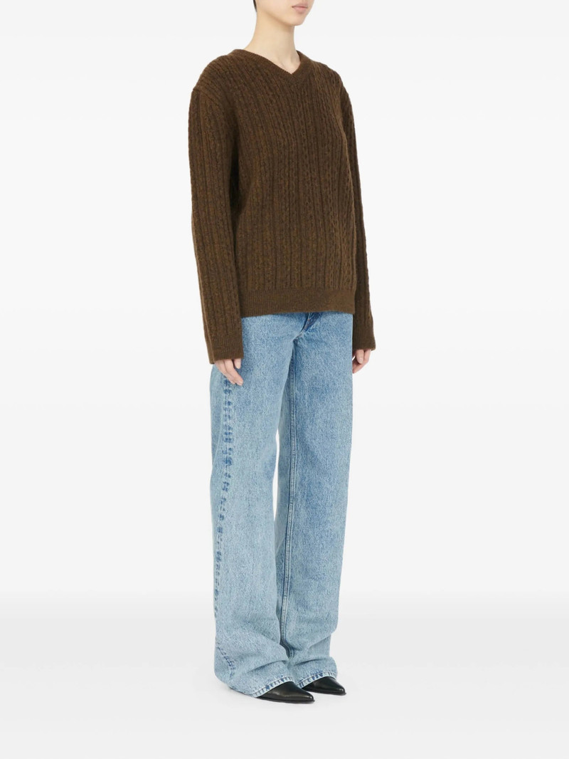Mm6 Maison Margiela V-neck Ribbed Sweater 3