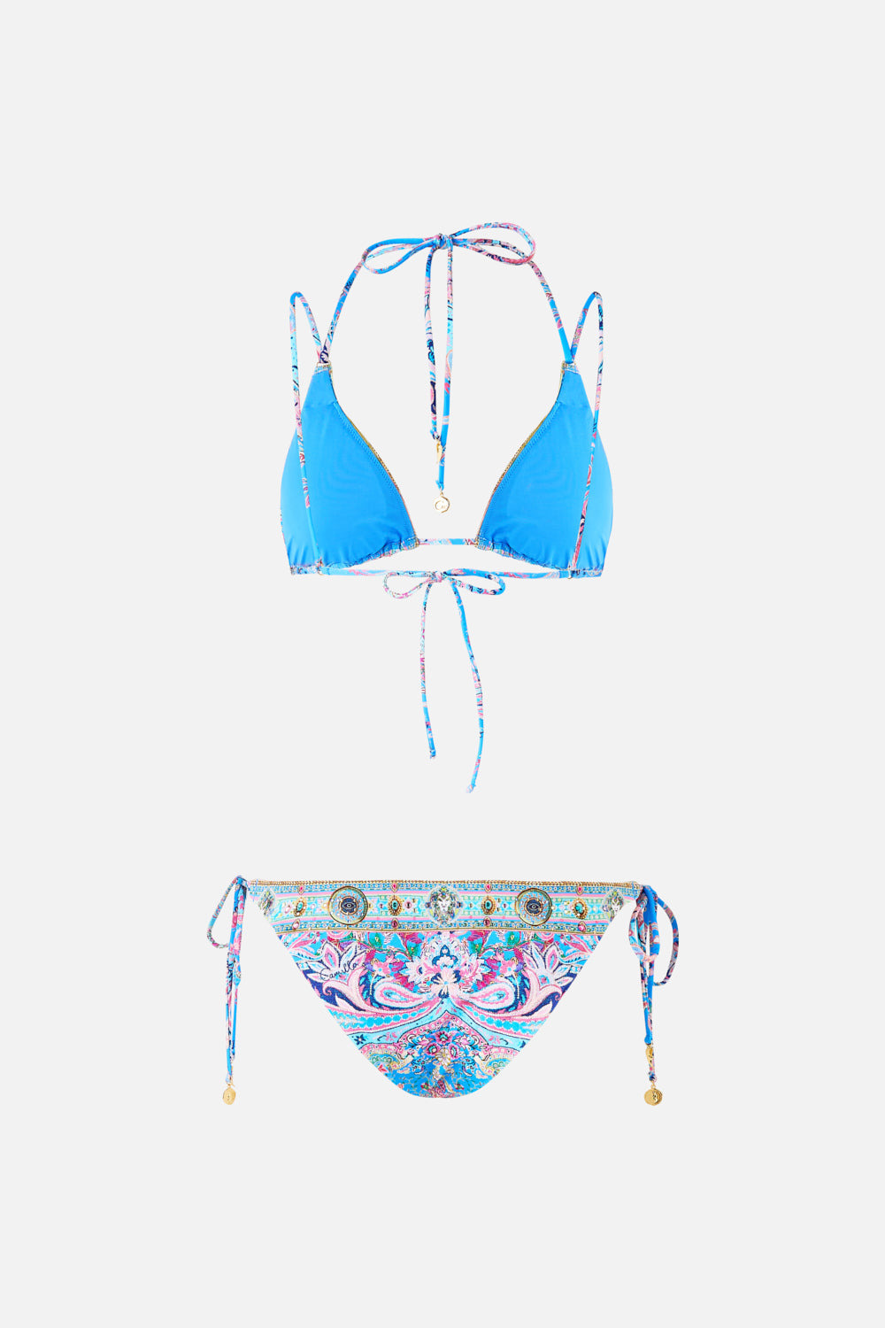 MULTI STRAP TIE TRI BIKINI SET W RING TRIMS - 2