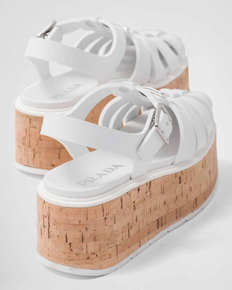 Rubber wedge platform sandals 6