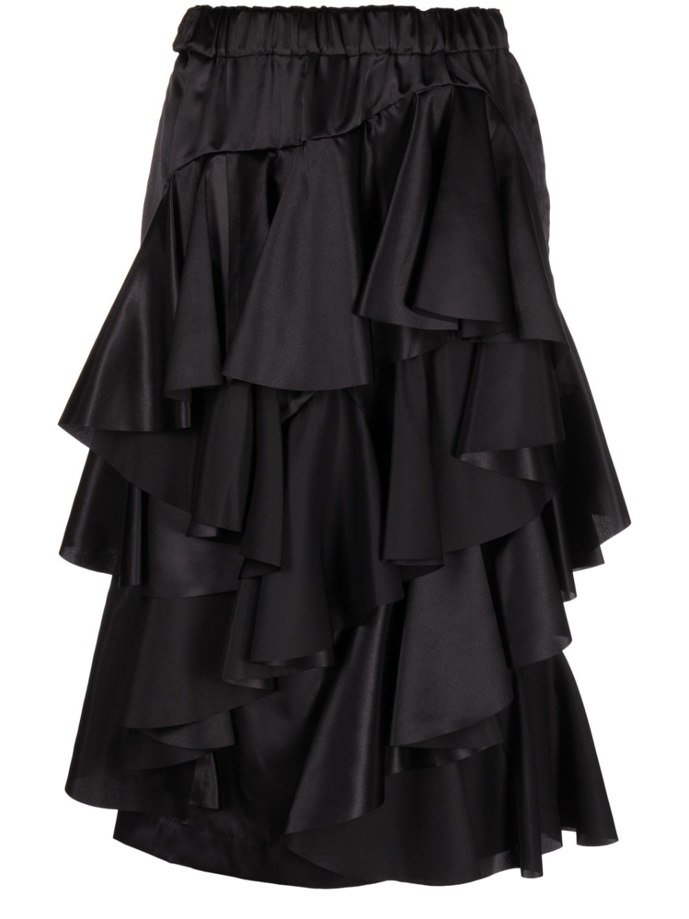 ruffled tiered midi skirt - 1