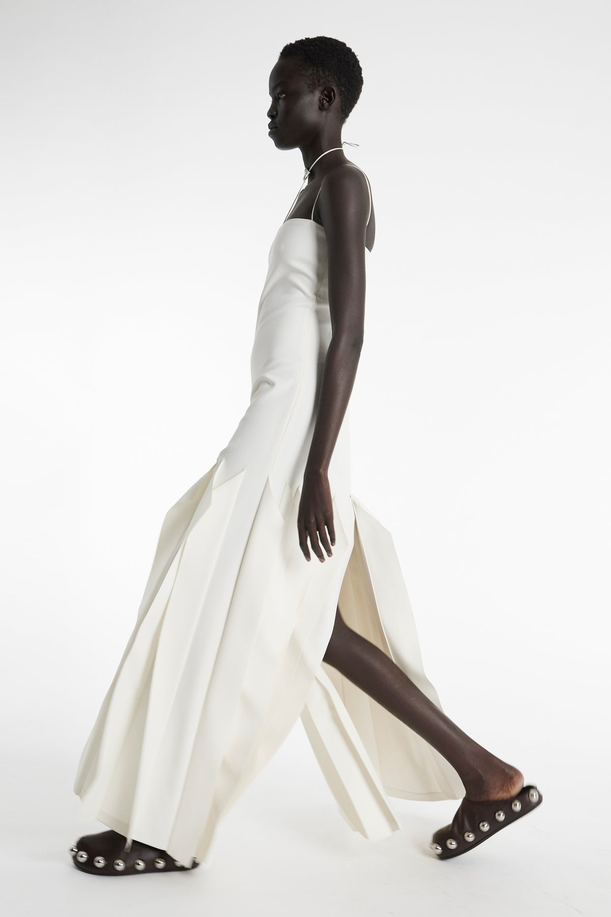 FULL LENGTH LIP CHOKER DRESS IVORY - 2