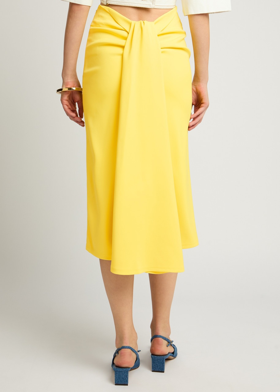 Jacquemus La Jupe Salier Draped Jersey Midi Skirt - 3