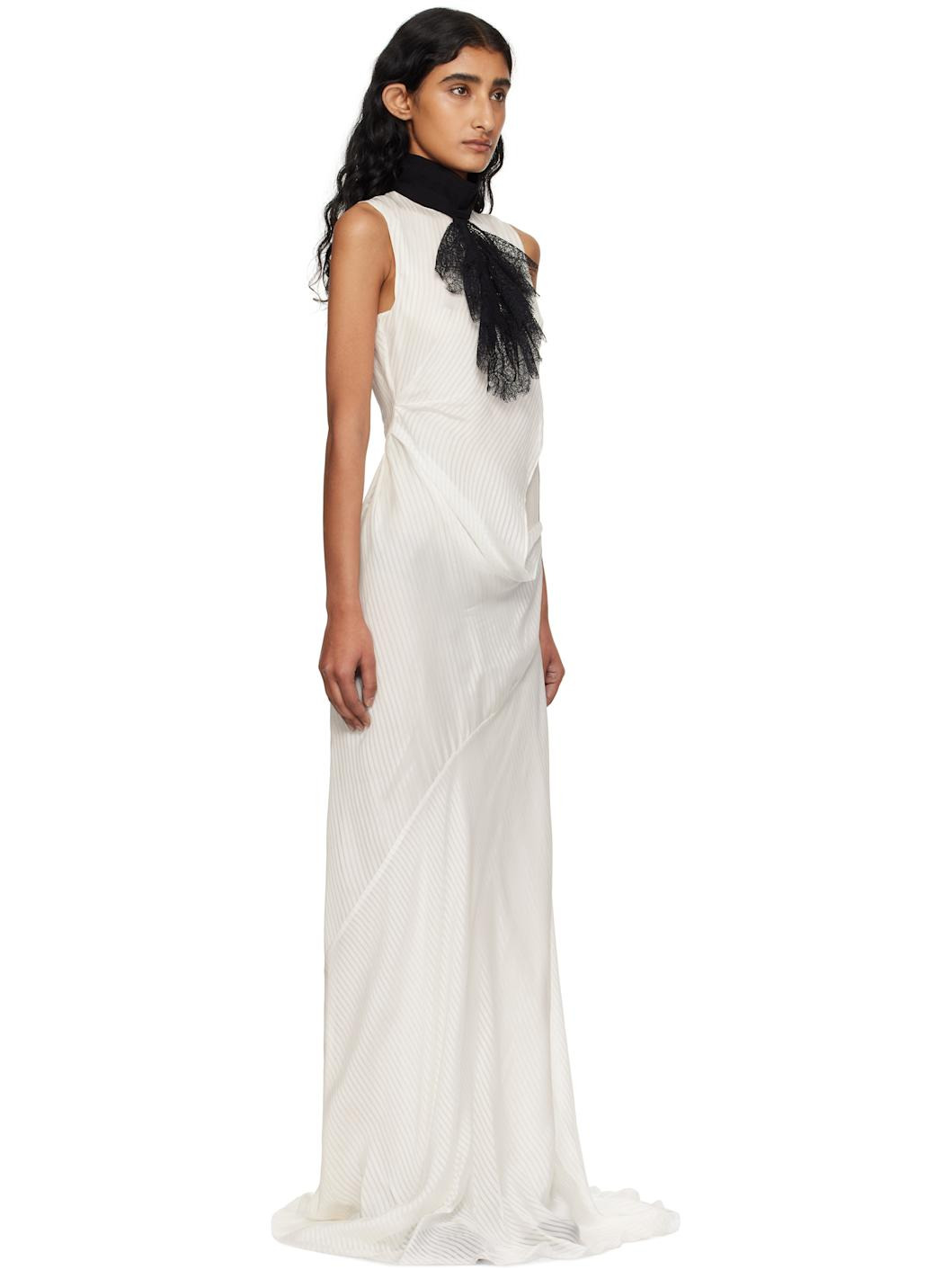 Off-White Leah Long Asymmetric Sleeveless Maxi Dress - 2