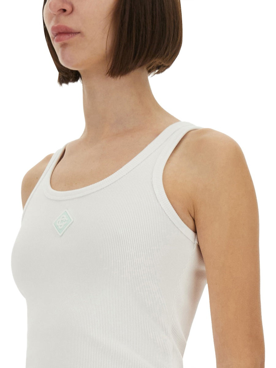 Casablanca Women Ribbed Cotton Tank Top - 4