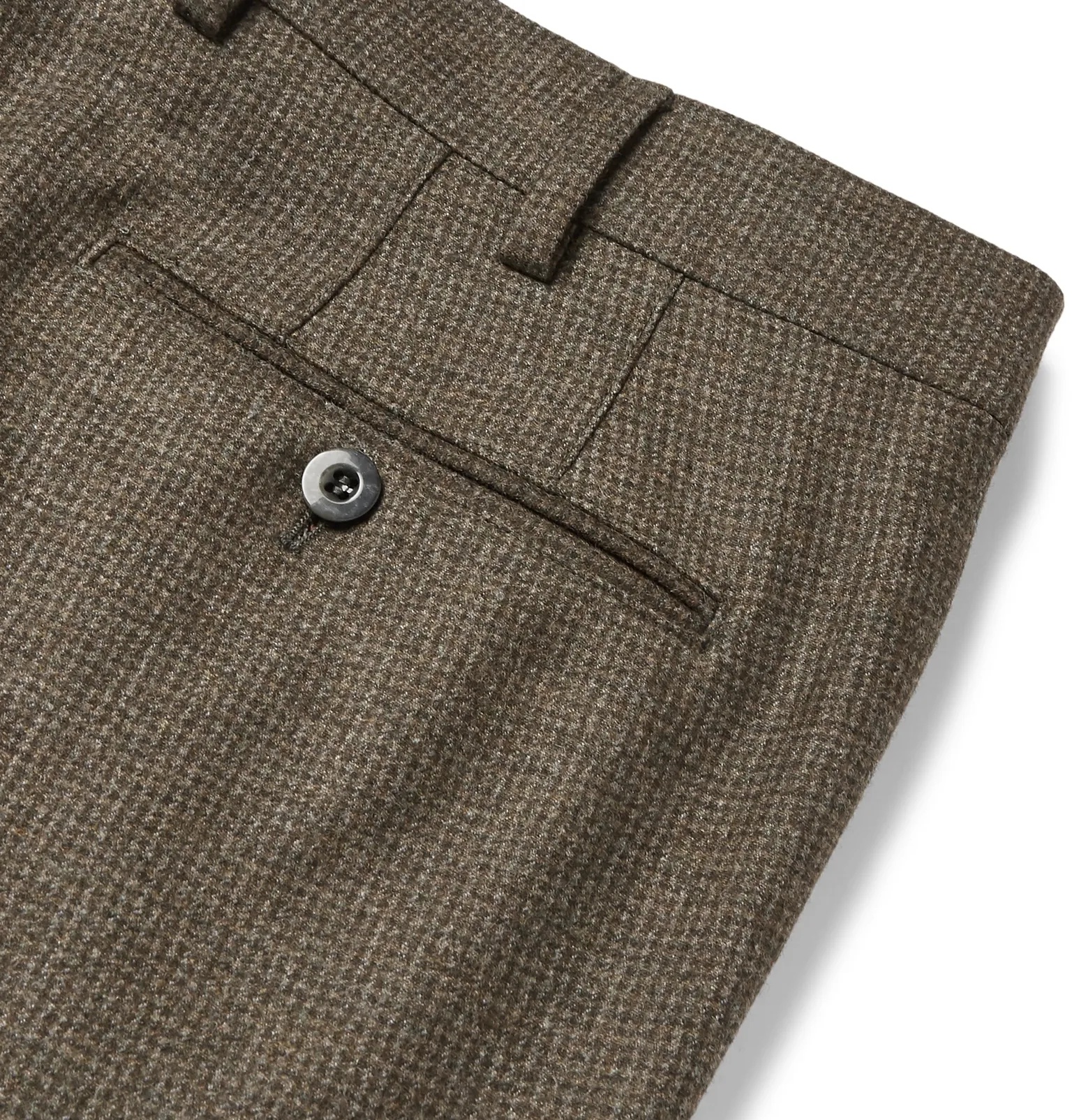 Grey Slim-Fit Puppytooth Wool and Cashmere-Blend Trousers - 12