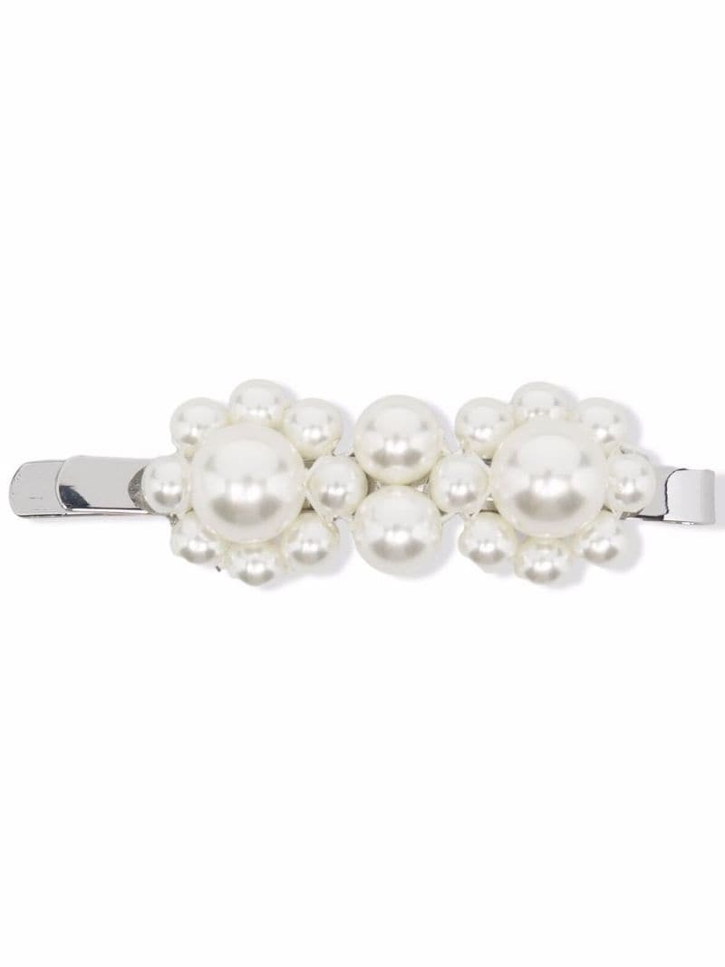 pearl-embellished hair clip - 1