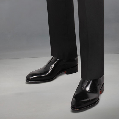 Santoni Men's black leather lace-up shoe outlook