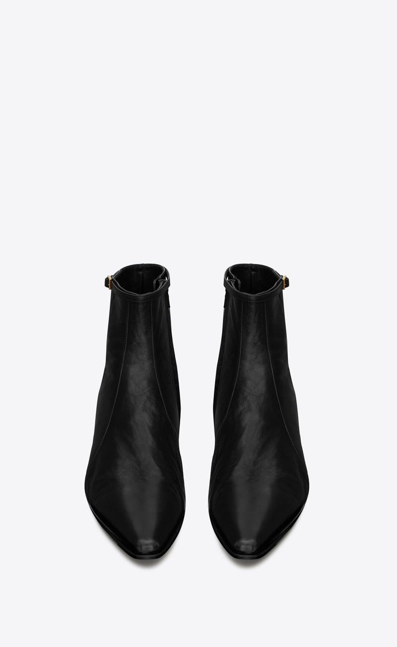 saint laurent arsun zipped boots in shiny leather outlook