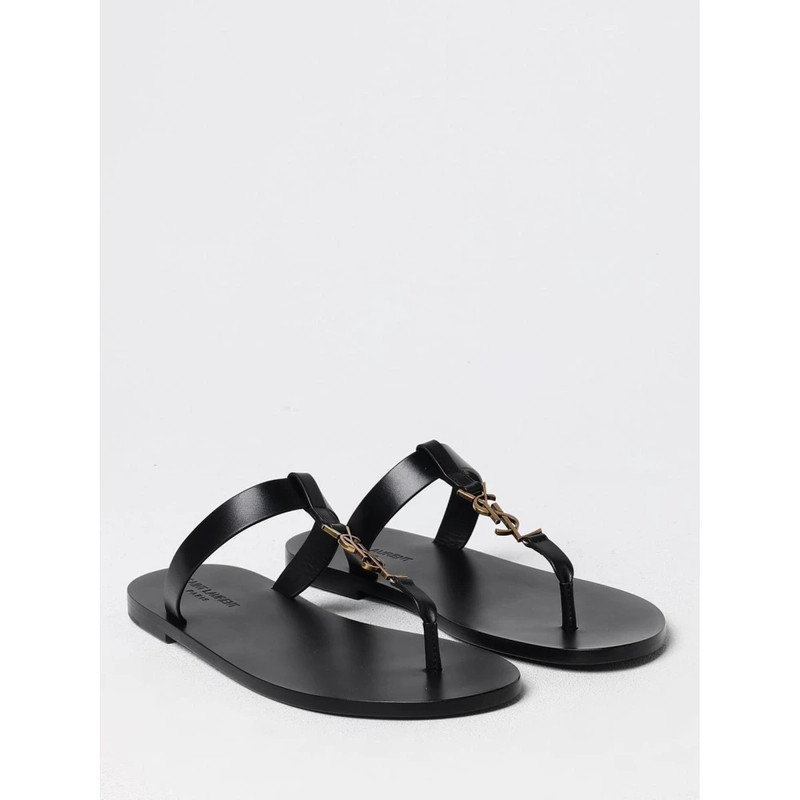SAINT LAURENT BLACK LEATHER SANDALS FOR MEN outlook