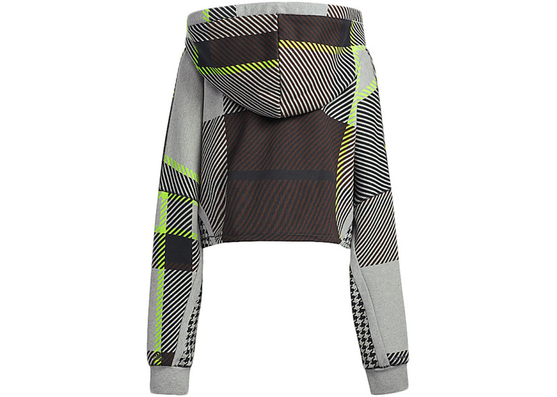 adidas adidas Ivy Park Halls of Ivy Allover Print Cropped Hoodie Medium Grey Heather/Black/Brown outlook