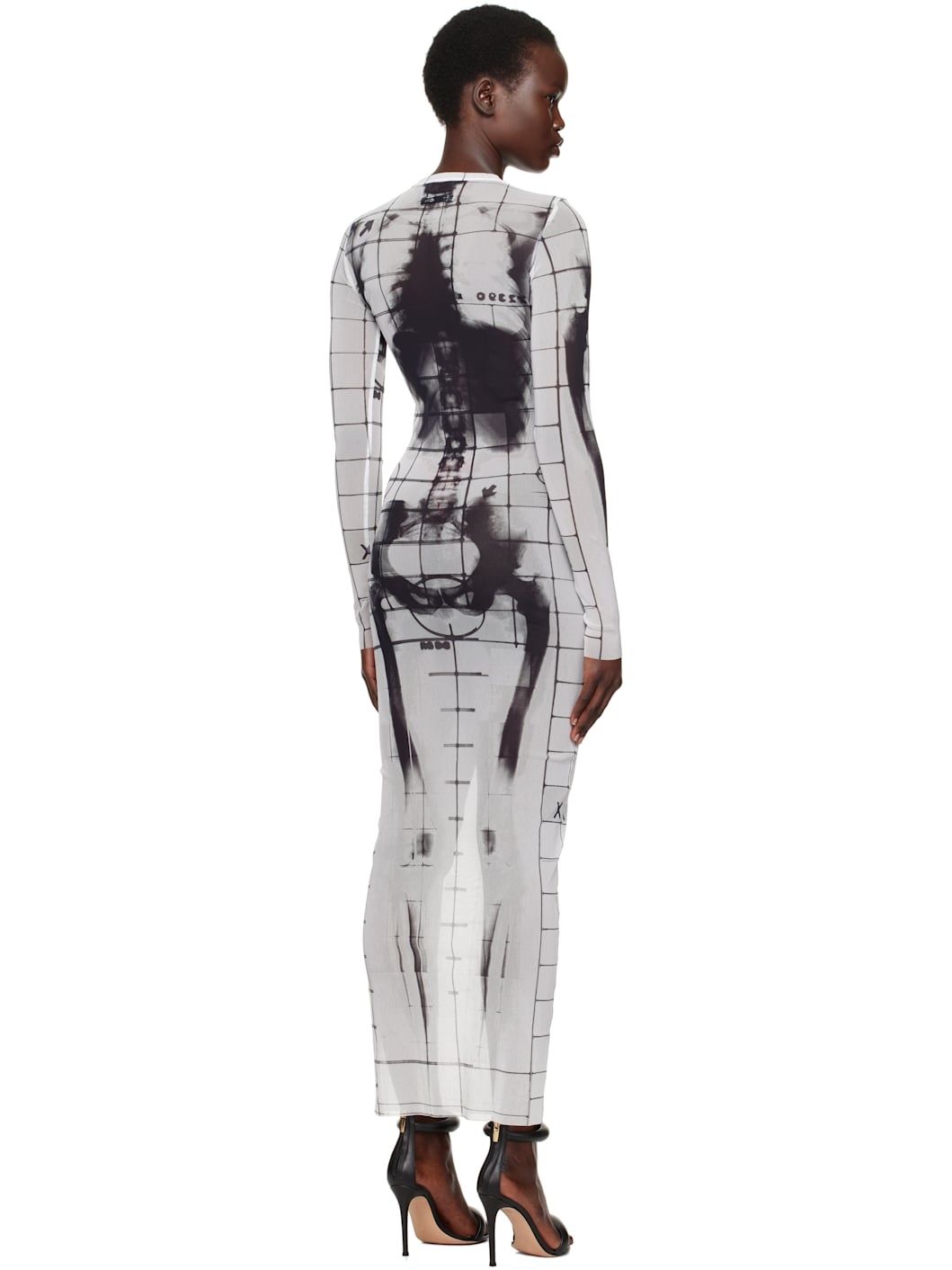 White & Black 'The Squeletor' Maxi Dress - 3
