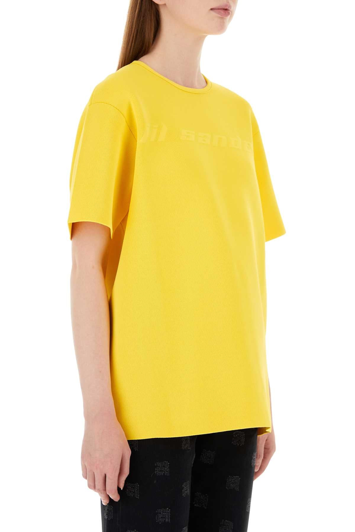 Jil Sander Women Yellow Viscose Blend T-Shirt - 3