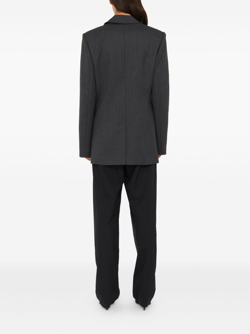 Torrent pinstripe asymmetrical blazer - 4