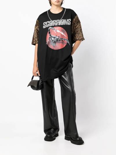 Junya Watanabe leopard-sleeve graphic print T-shirt outlook