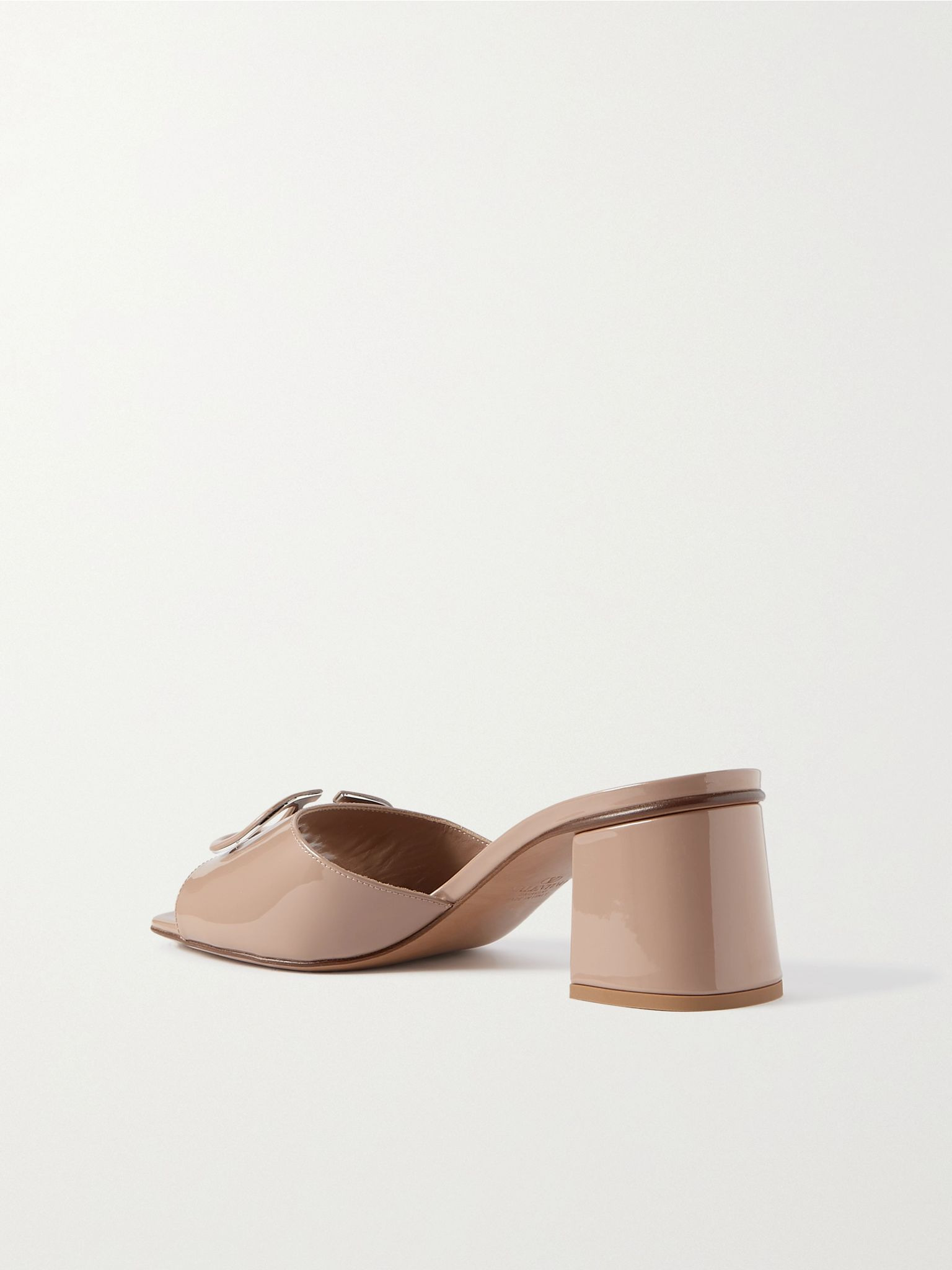 VLOGO 60 embellished patent-leather mules Beige - 3