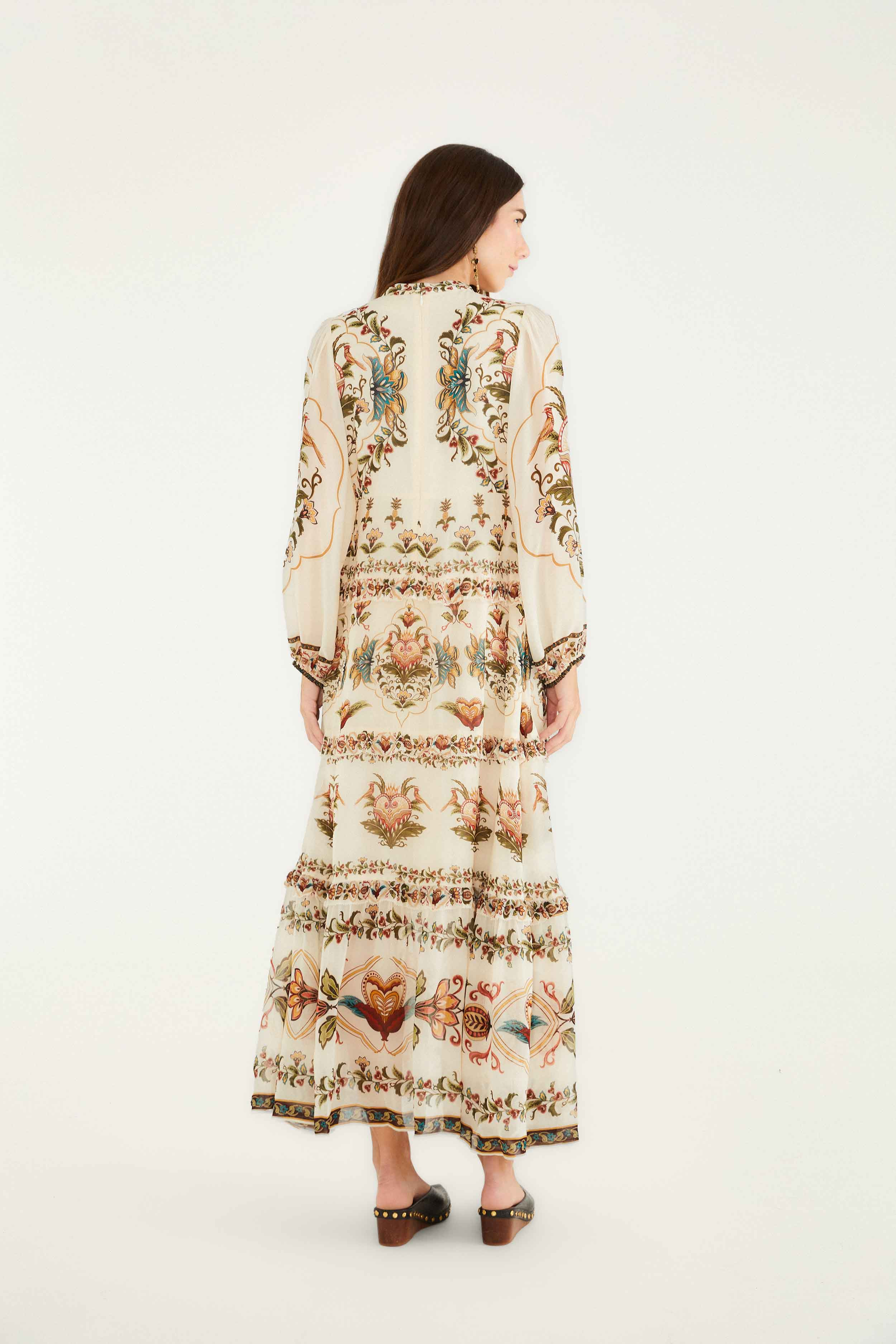 Cream Majestic Hearts Maxi Dress - 2