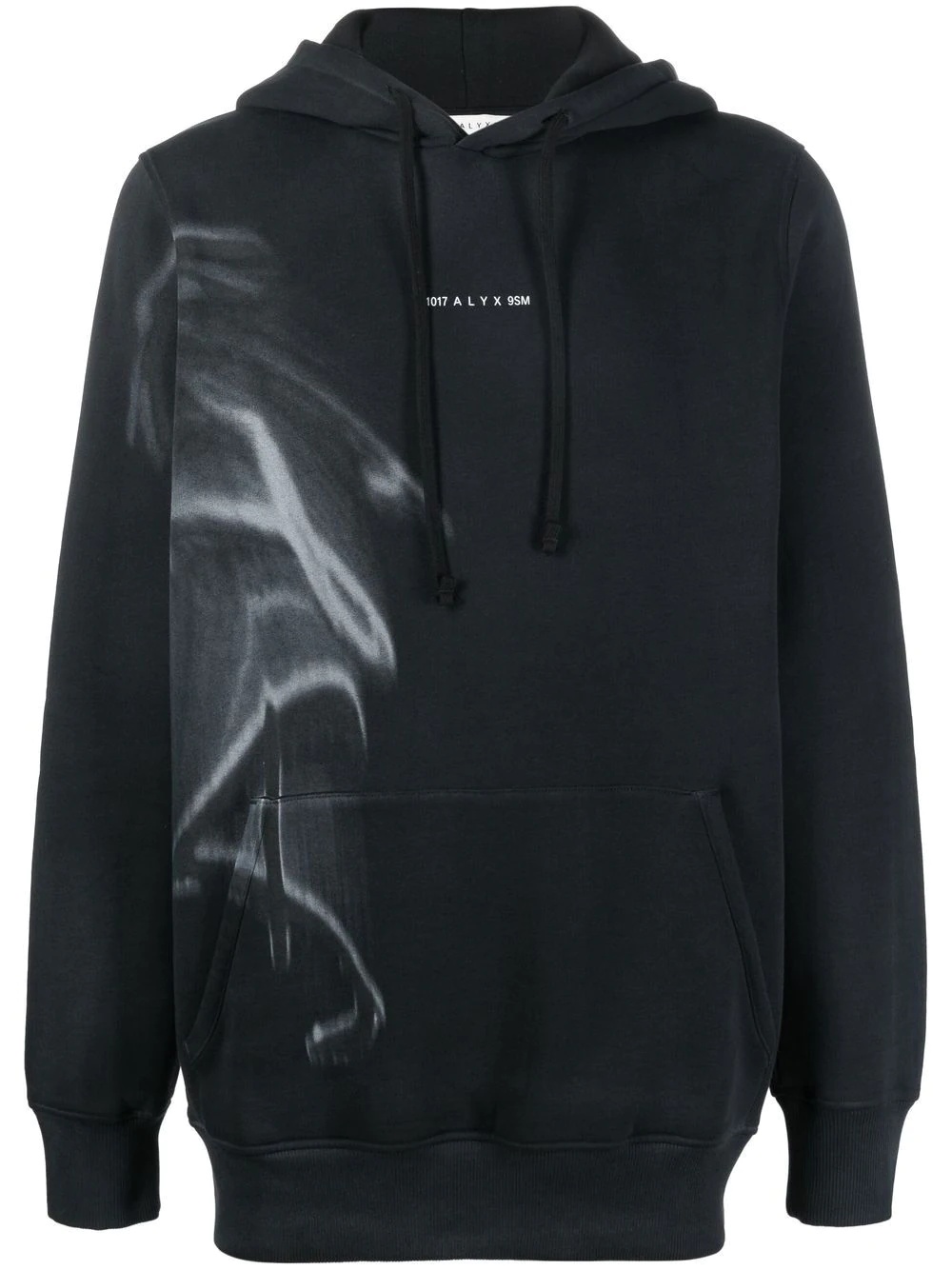 logo-print wave hoodie - 1