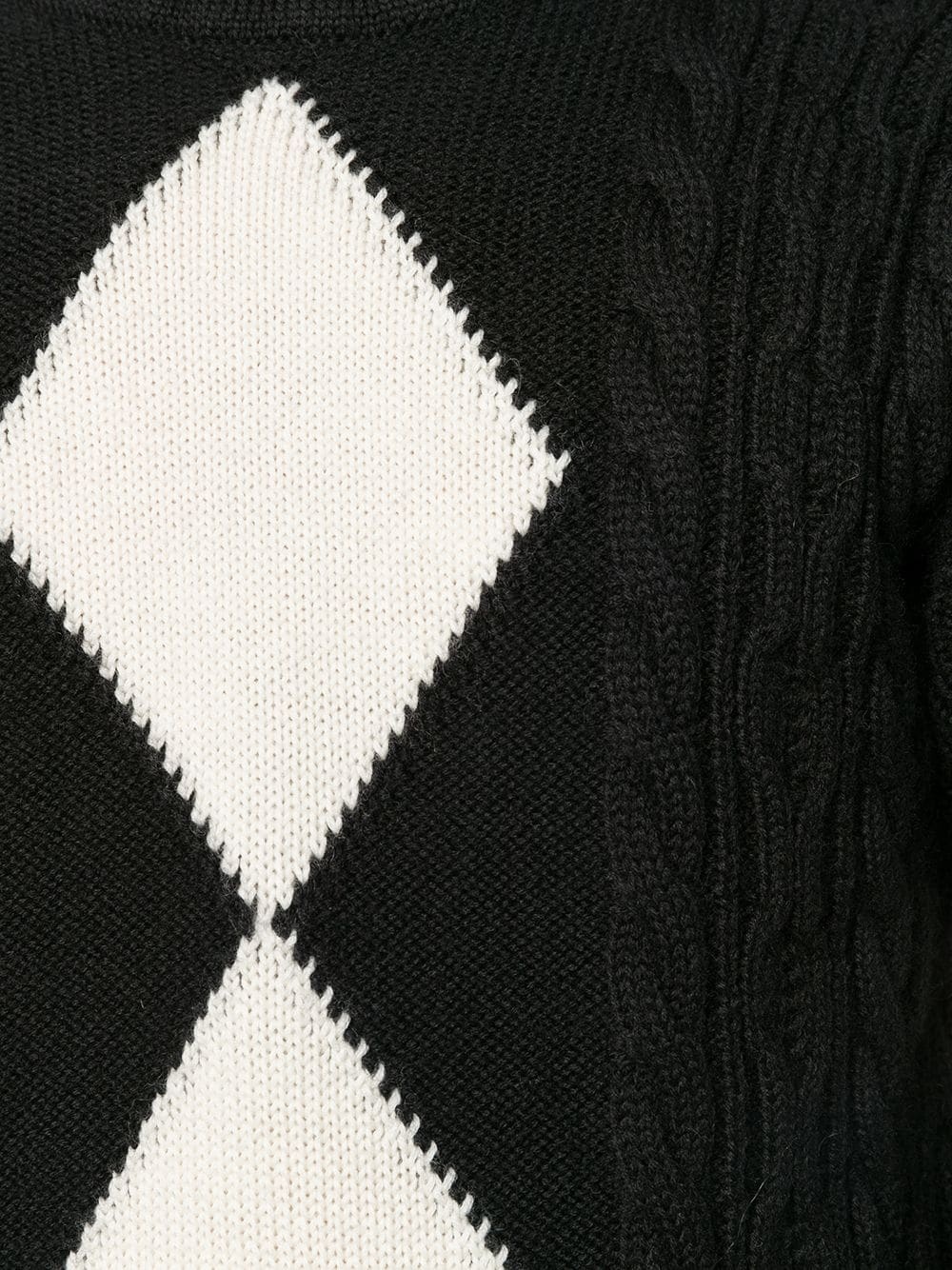 roll neck argyle jumper - 5