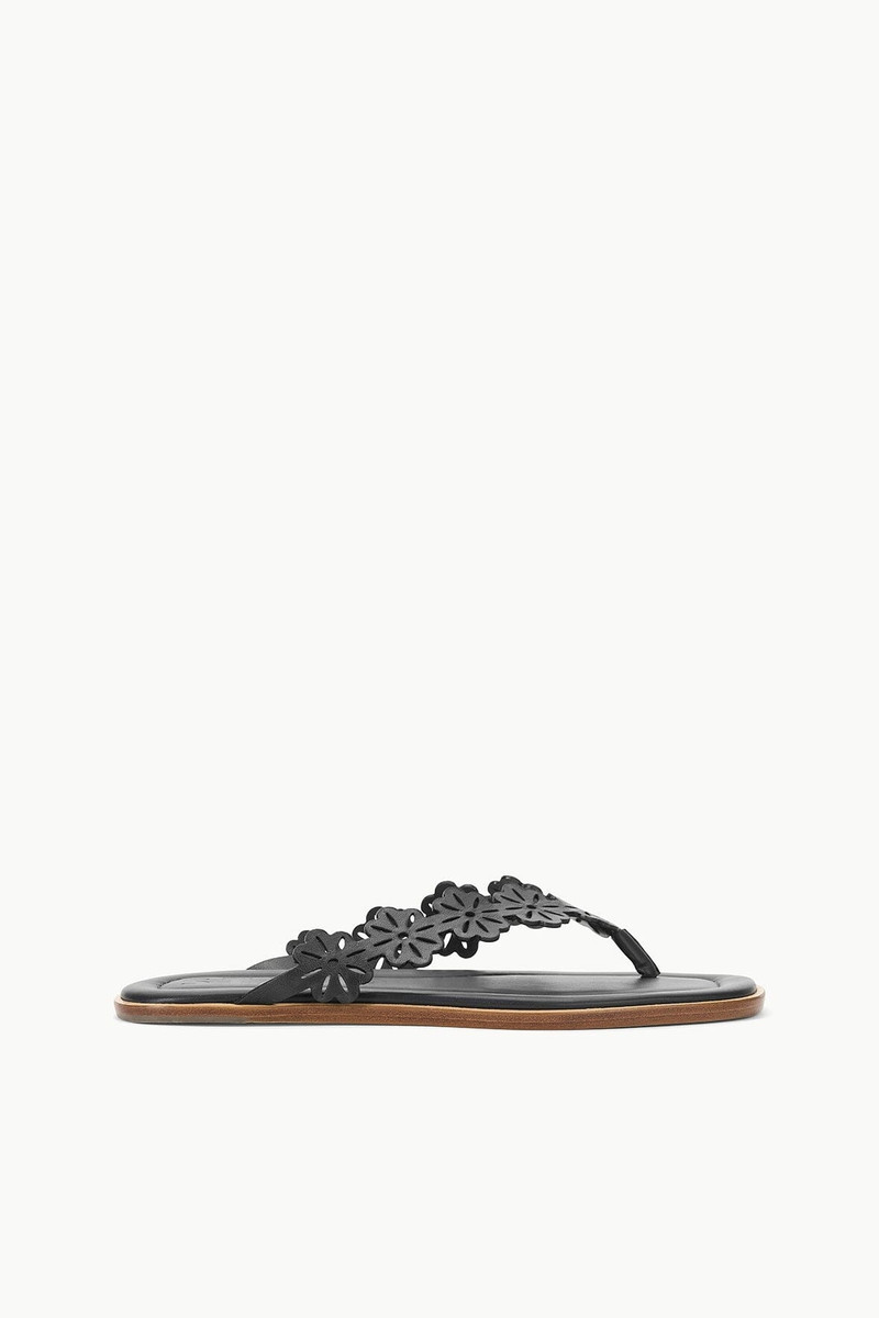 STAUD DANTE FLORAL THONG SLIDE BLACK 1