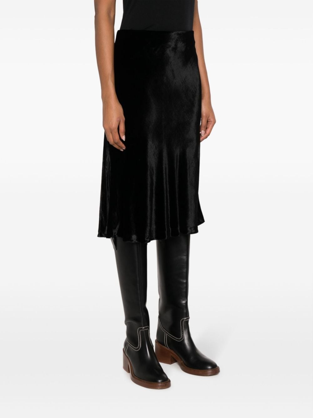 velvet high-waist skirt - 3